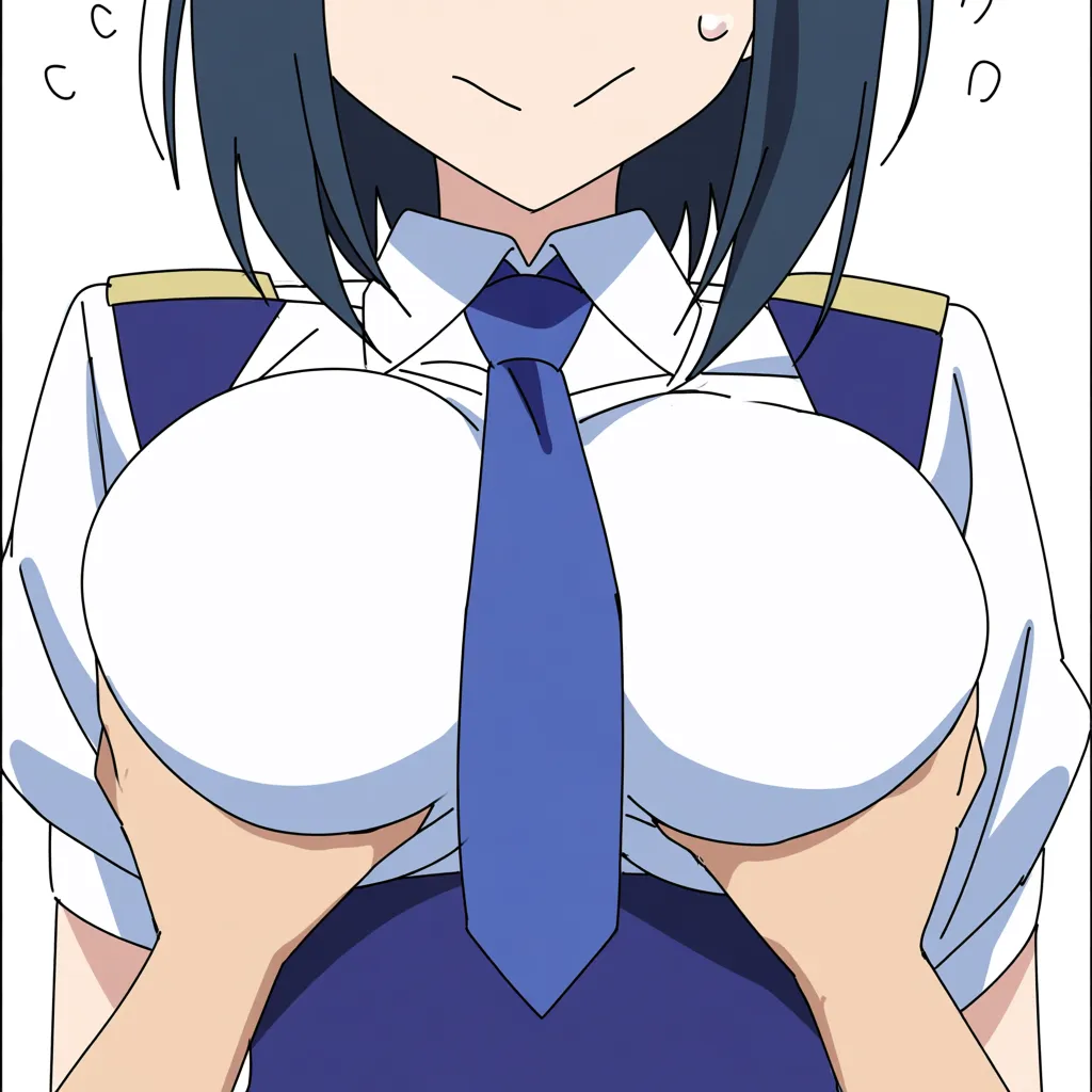 grabbing_another's_breast breasts_squeezed_together large_breasts thick_thighs huge_ass