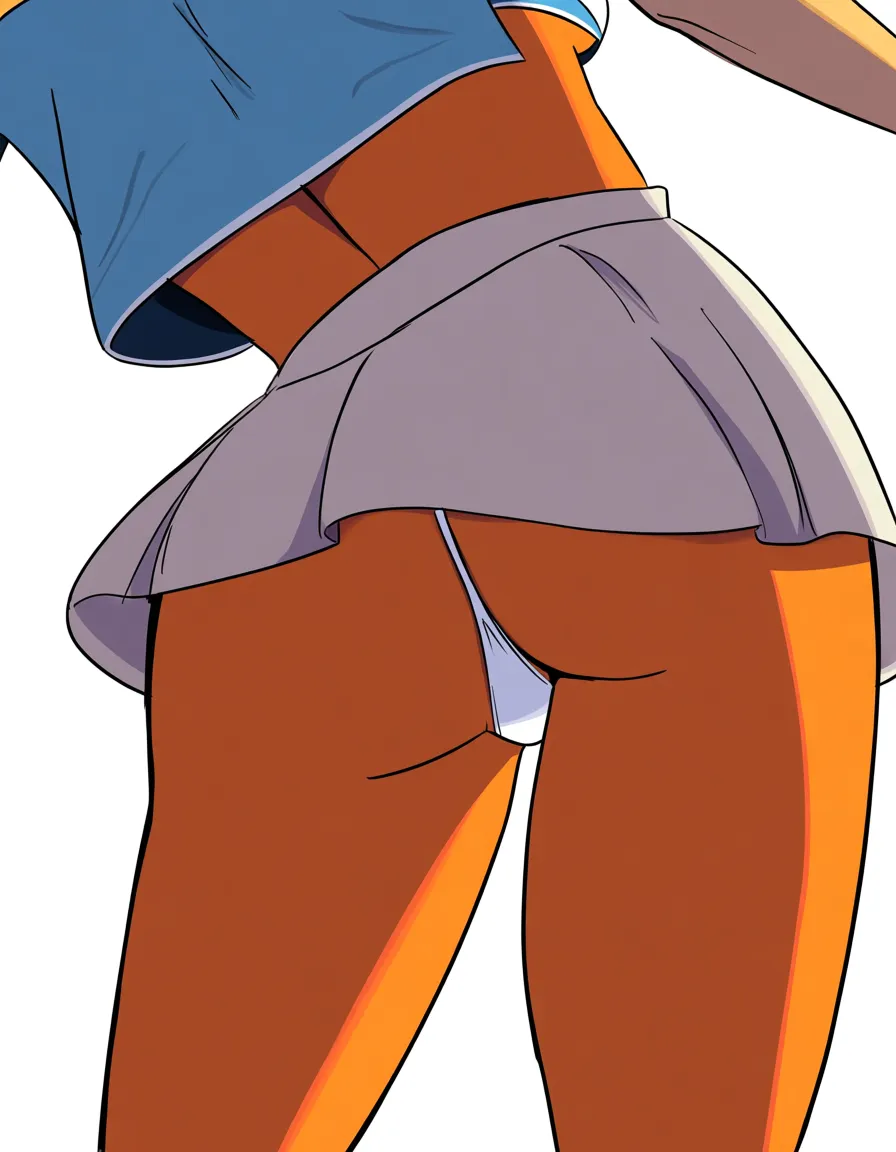 Coco bandicoot at the beach , thin body, wearing a short shirt that shows her boobs, and short miniskirt that shows her small white thong and small ass. gangbang, hentai_studio_quality