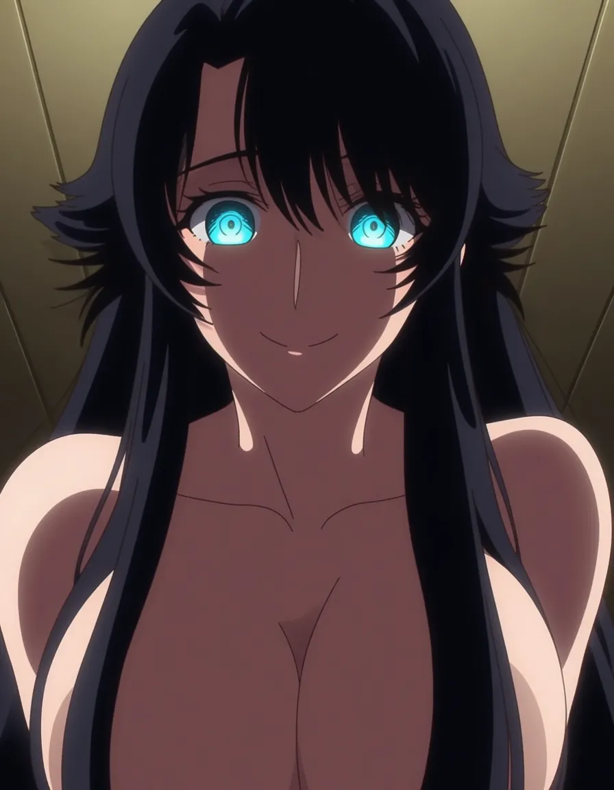 the character Delta, from the anime The Eminence In Shadow. Make here Naked while She Smiles, hentai_studio_quality