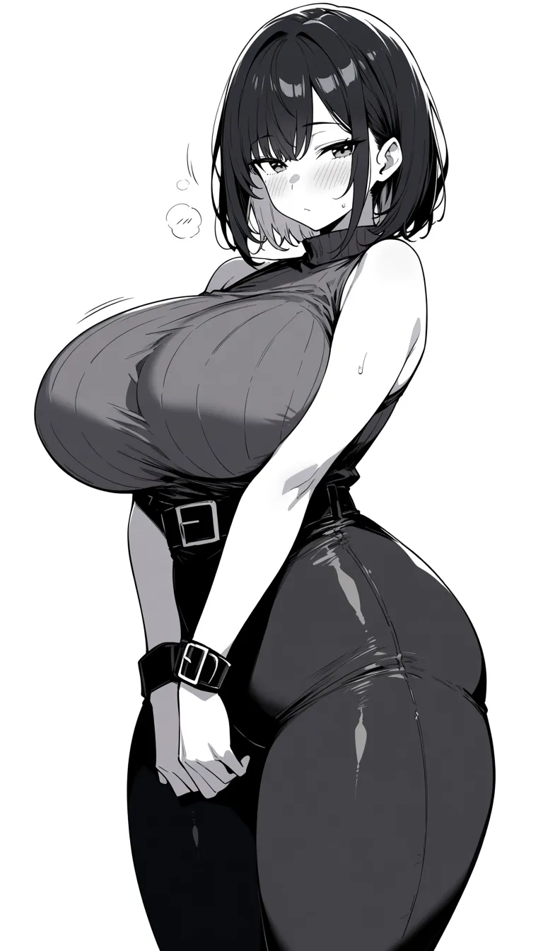 Cute anime girl with huge thighs huge tits and huge ass