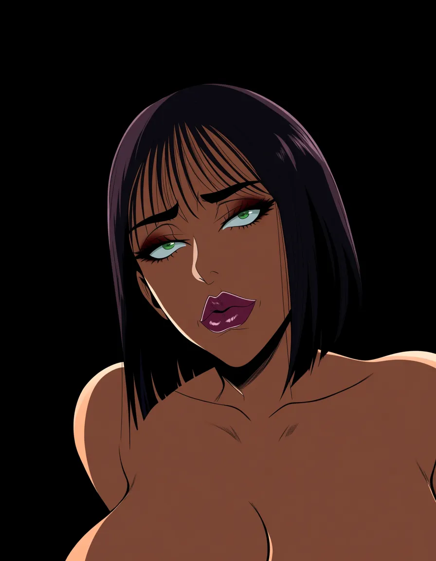 mother, hijabi, front view, big tits, brown skinned, naked, plunpy lips, hentai_studio_quality