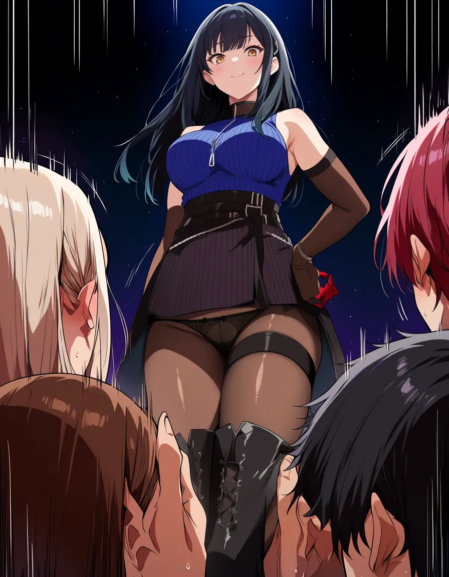 girl riding dick while people watch, hentai_studio_quality