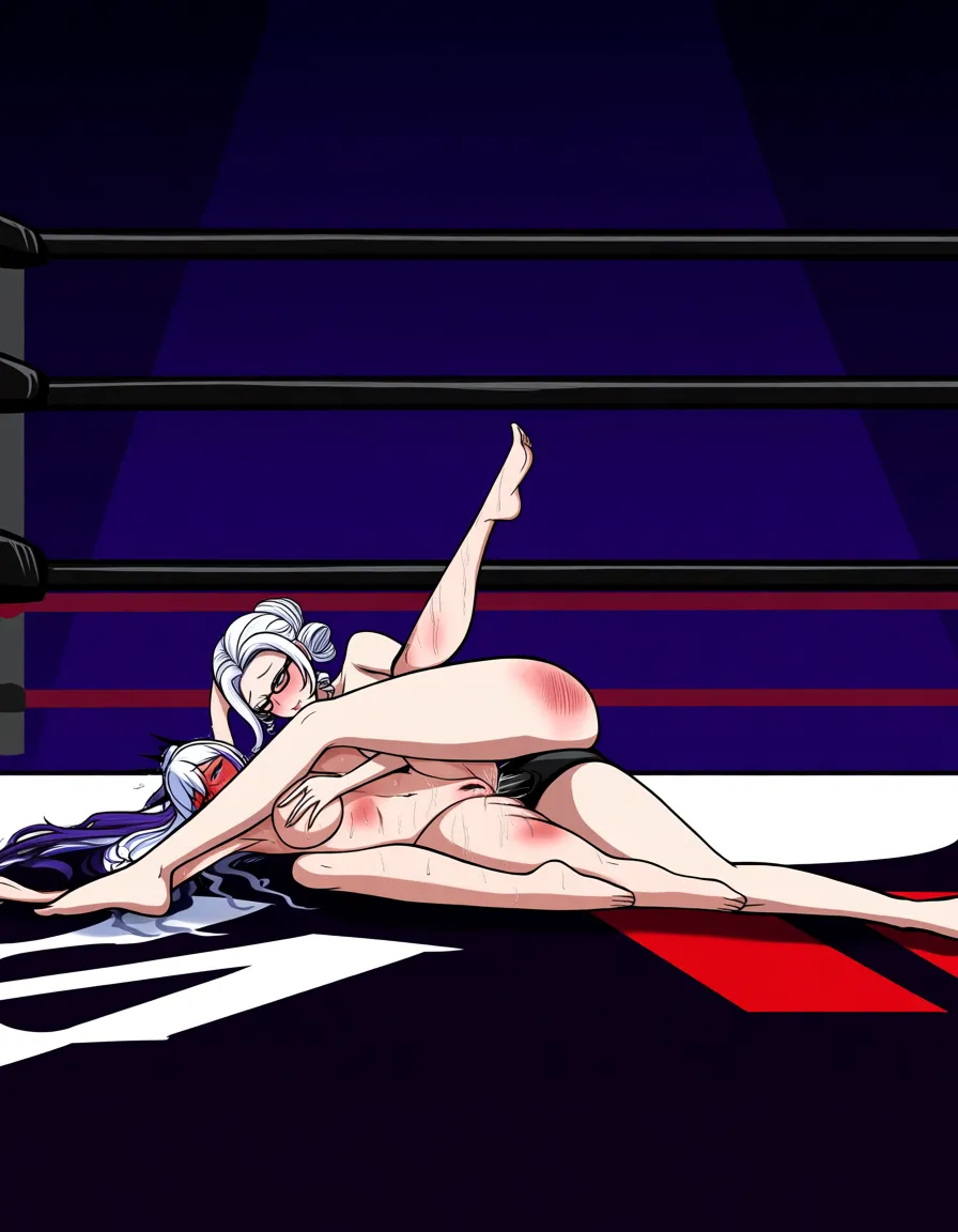 Salem_(rwby)_white_hair , @bayonetta_black_hair_glasses-runny_makeup-crying , 2girls yuri sex , wrestling_ring, wrestling orgasm pussy_juice, defeated, squirting , bruised, sweat strap-on nude anal  spooning_position on_side on_floor skindentation from_side confetti leg_up leg_grab scratches fucked_silly, hentai_studio_quality, hentai_studio_quality, hentai_studio_quality, hentai_studio_quality, hentai_studio_quality, hentai_studio_quality