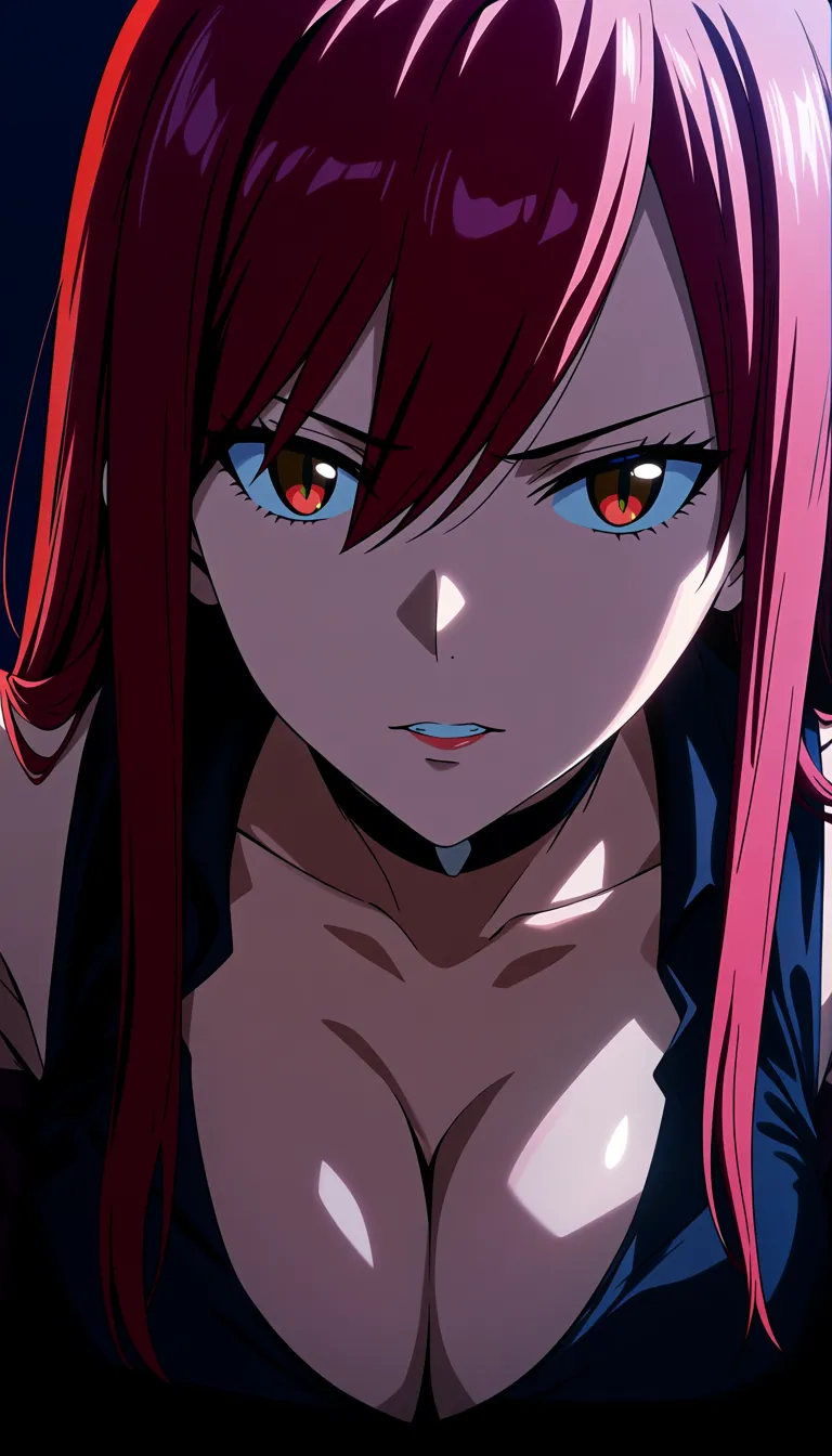 Erza scarlet, showing breasts, looking_at_viewer,, hentai_studio_quality