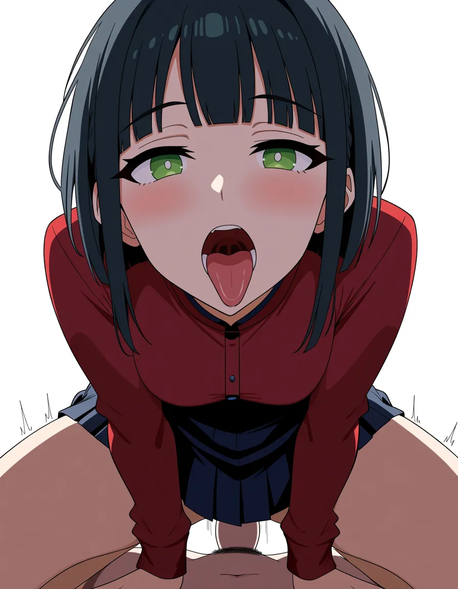 Suguha from SAO, female_masturbation, tongue_out, skirt, hentai_studio_quality