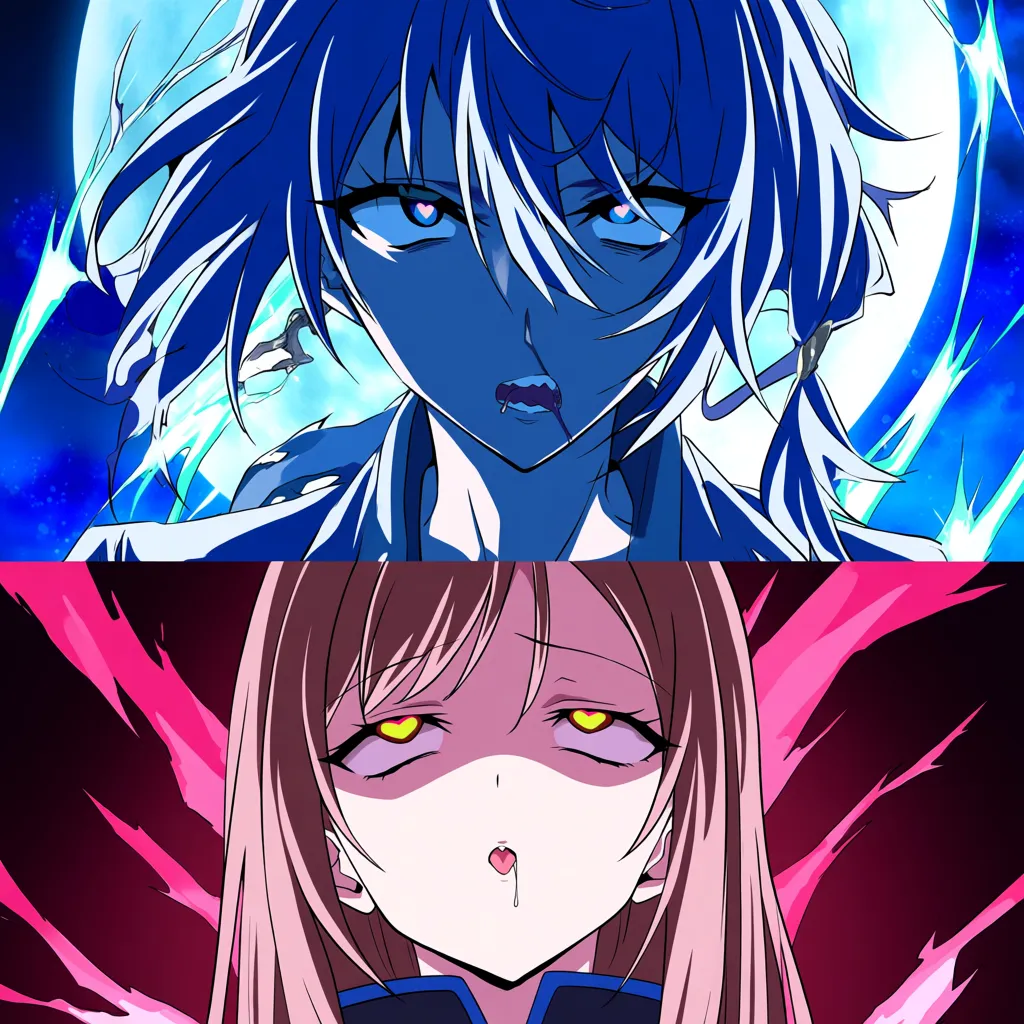 8k, sharp focus, detailed skin, 3girls, brown hair, heart, ahegao, moonlight, photorealistic