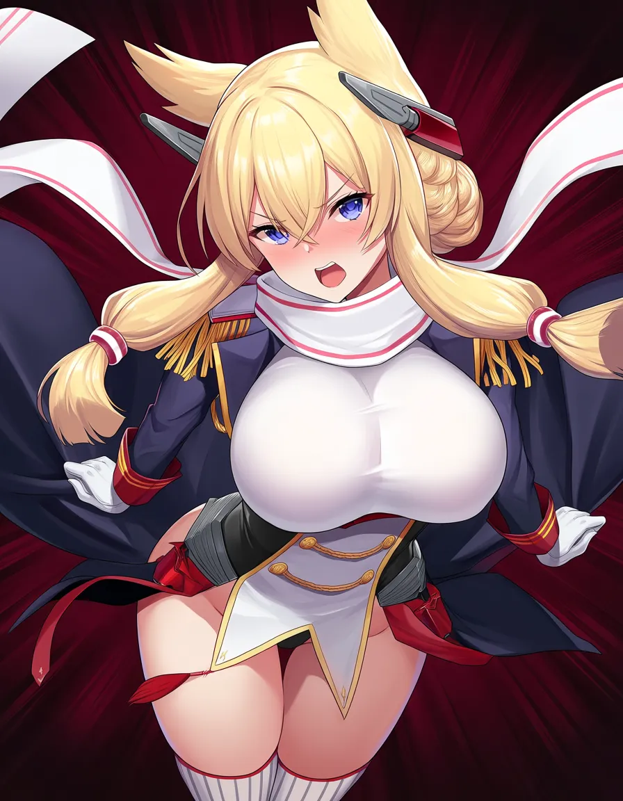 /highres doujin_style warspite_(azur_lane) cunnilingus covering_own_mouth, hentai_studio_quality