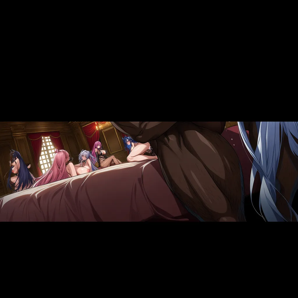 ultra detailed shading, 5girls, anal sex, dark-skinned male, indoors, detailed shading, hentai_studio_quality