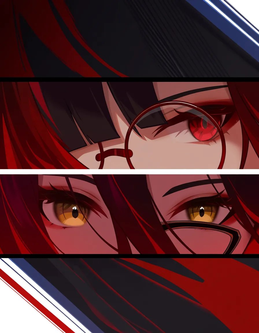 @xiangling_(genshin_impact), seductive_smile, small_breasts, /hentai_studio_quality, /masterpiece, /best_quality, /best_lighting, /ultra_detailed, /highres, red_panties, no_bra, glasses, black_hair, dark_hair, close-up, looking_breasts, hentai_studio_quality