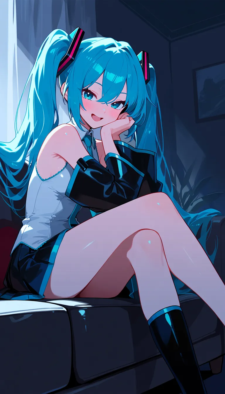 livingroom, on a couch, Hatsune Miku, sex_from_behind