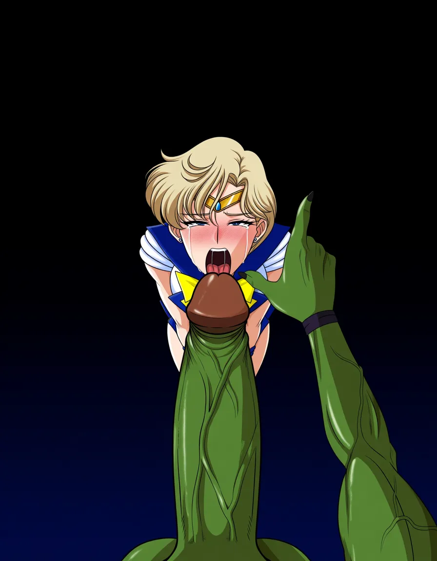 sailor_uranus , goblin , huge_penis , fellatio , crying, hentai_studio_quality,, hentai_studio_quality, hentai_studio_quality