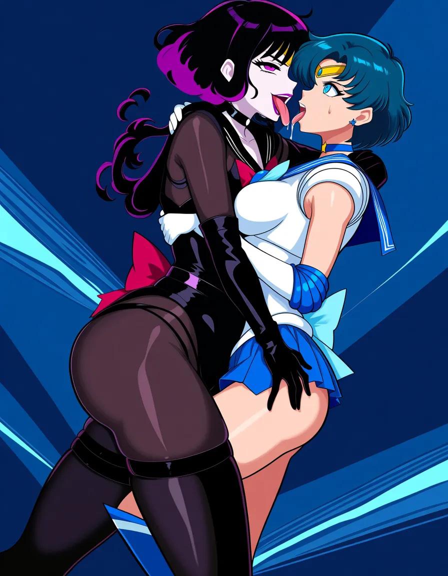 Sailor Mercury as goth as shemale fucking sailor moon, hentai_studio_quality