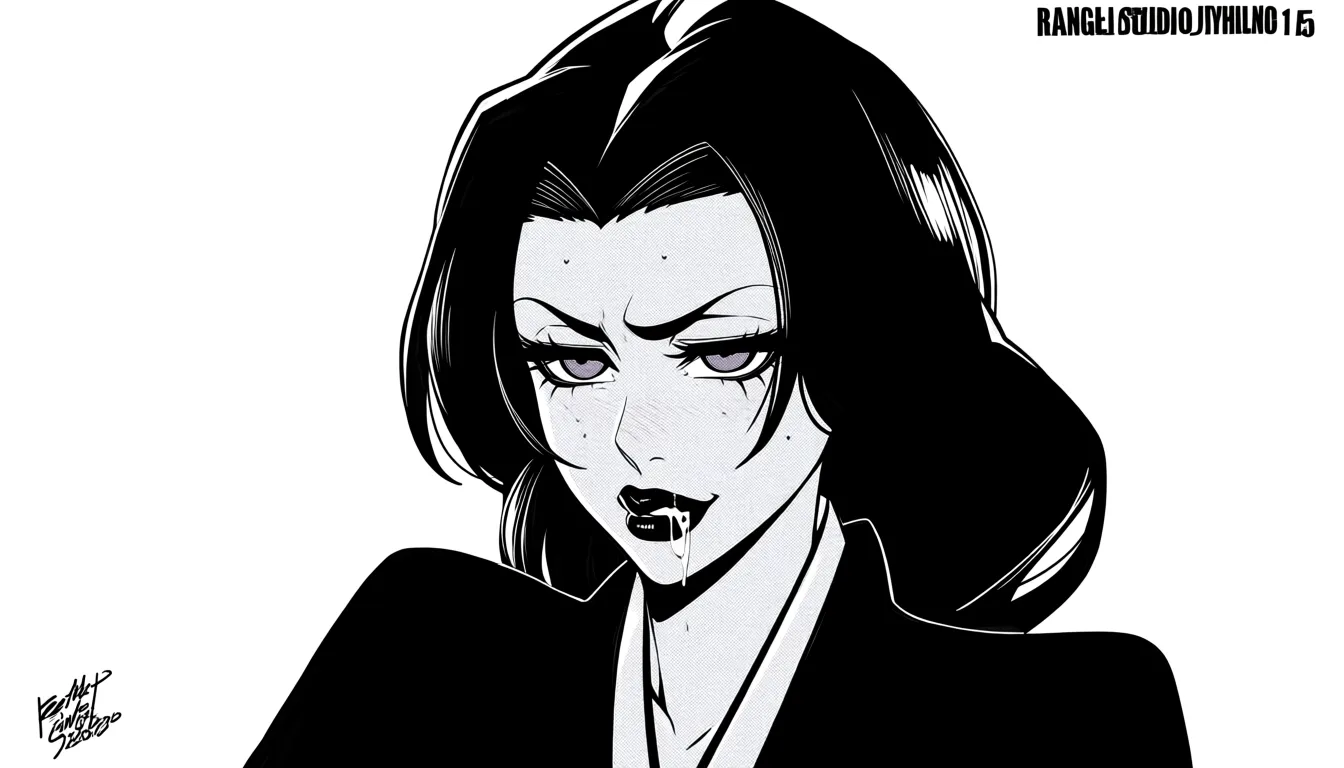 rangilu from bleach deepthroat and she has a little bit of cum on her fave