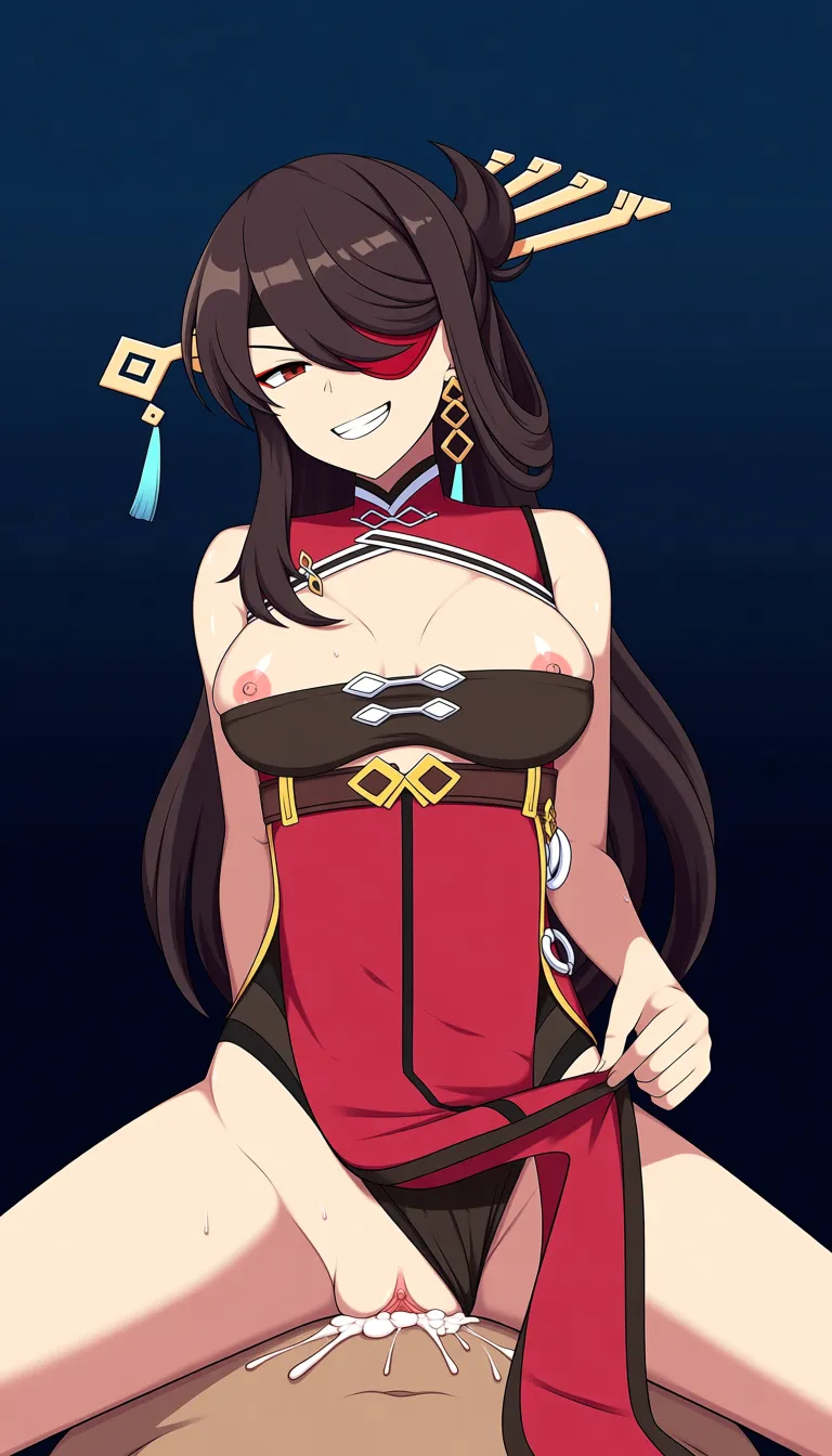 Masterpiece, 1girl, Beidou character from genshin impact , look at viewer, top up, nipples, Perfect Small breasts, pov vaginal sex, pov light no hairs cock, cum, outfit, pull cheongsam away to show Pussy, crotch cloth aside, pussy,  Brave Smile, enjoying, Cameltoe, lightweight body, boat background .,,, value:0.1 for: hentai_studio_quality.,, hentai_studio_quality, hentai_studio_quality, hentai_studio_quality, hentai_studio_quality, hentai_studio_quality, hentai_studio_quality, hentai_studio_quality, hentai_studio_quality, hentai_studio_quality, hentai_studio_quality, hentai_studio_quality