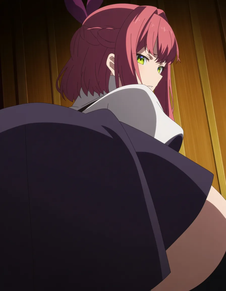 absurdres, highres, milf, ribbon, doggy style, hentai style, (anime style:1.3), 2d, anime screencap, cel shading, flat color