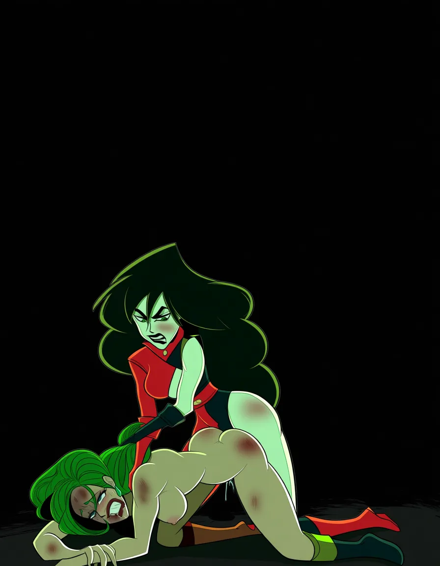Shego, mina_ashido, 2girls yuri sex nude , wrestling orgasm pussy_juice, defeated,, squirting strap-on bruises , doggystyle,, hentai_studio_quality, hentai_studio_quality, hentai_studio_quality