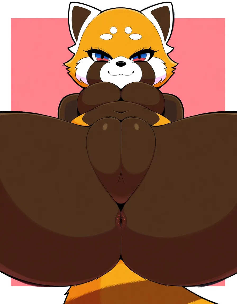 Furry red panda, Futanari, naked, small titts, big dick. Diagonally bangs, fememe fatal look on face, dick and tits visible, hentai_studio_quality, hentai_studio_quality, hentai_studio_quality, hentai_studio_quality, hentai_studio_quality, hentai_studio_quality, hentai_studio_quality
