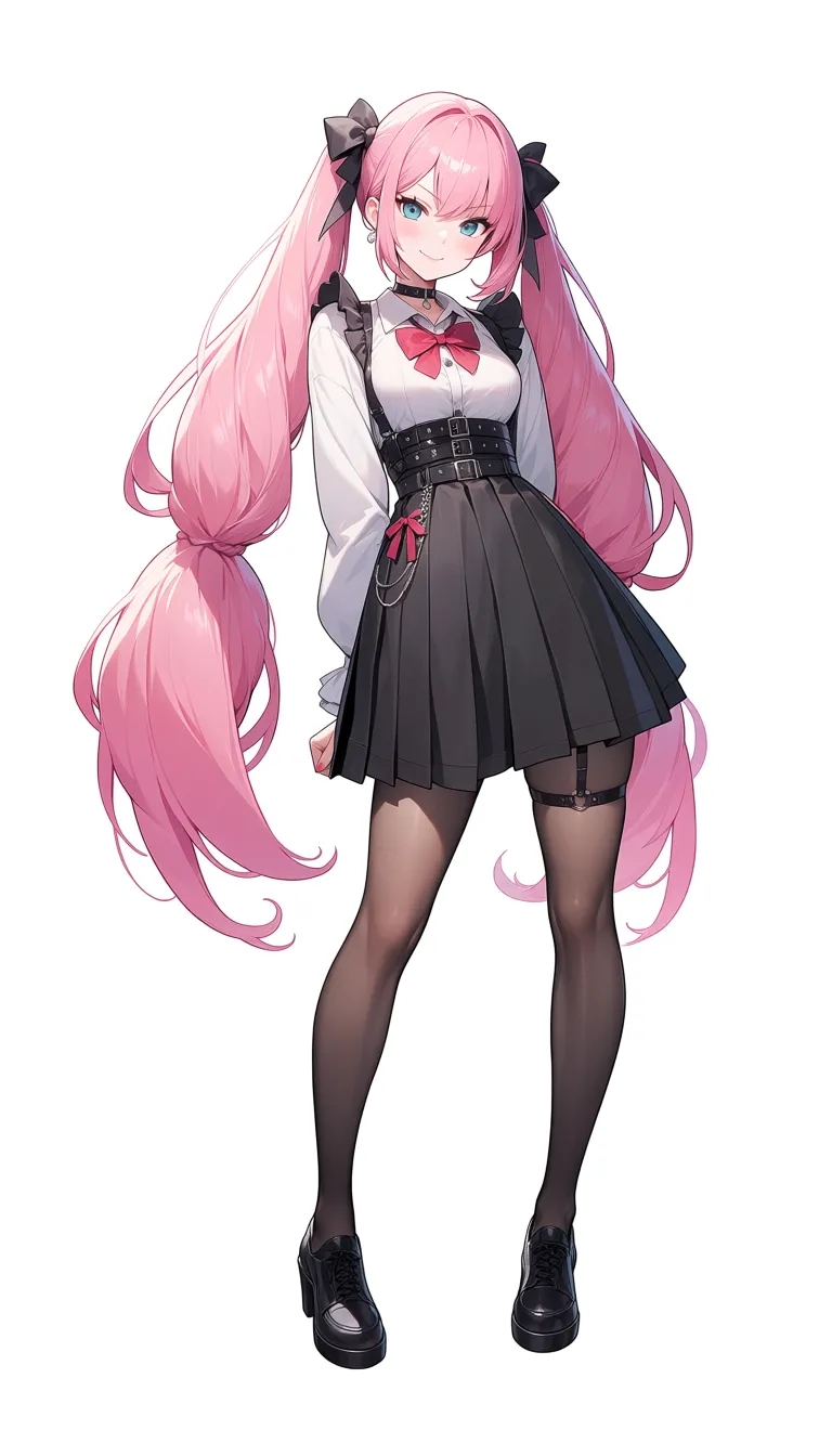 deepthroat, ghibli studio style , pink hair ,cute, skinny, 18 years old , twin_braids,
