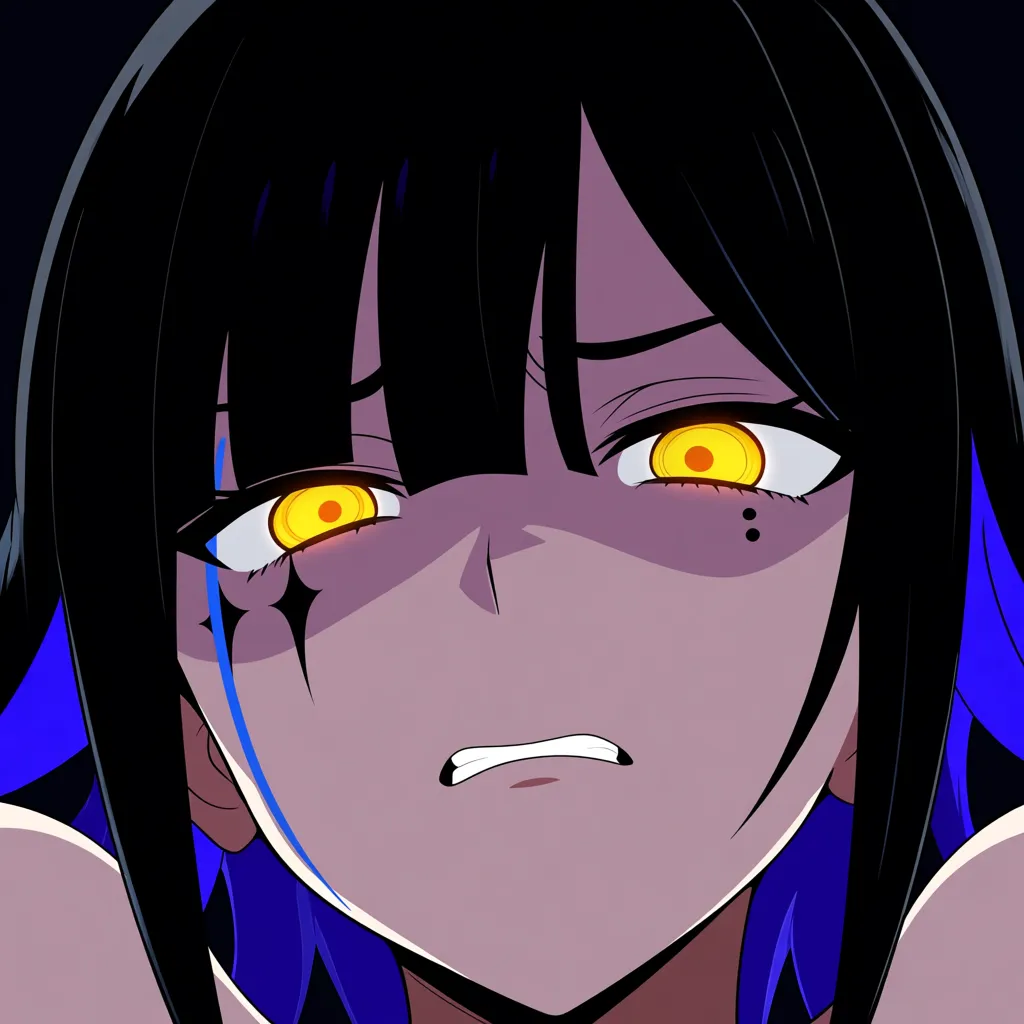 Japanese anime style, masterpiece, one boy, androgynous, NSFW, pale skin, golden eyes, drooping eyes, beautiful boy, black hair, short hair with outward-flicking ends, long side strands, expression of disgust, beauty mark under the right eye, enormous male genitalia, sex with tentacles,, hentai_studio_quality