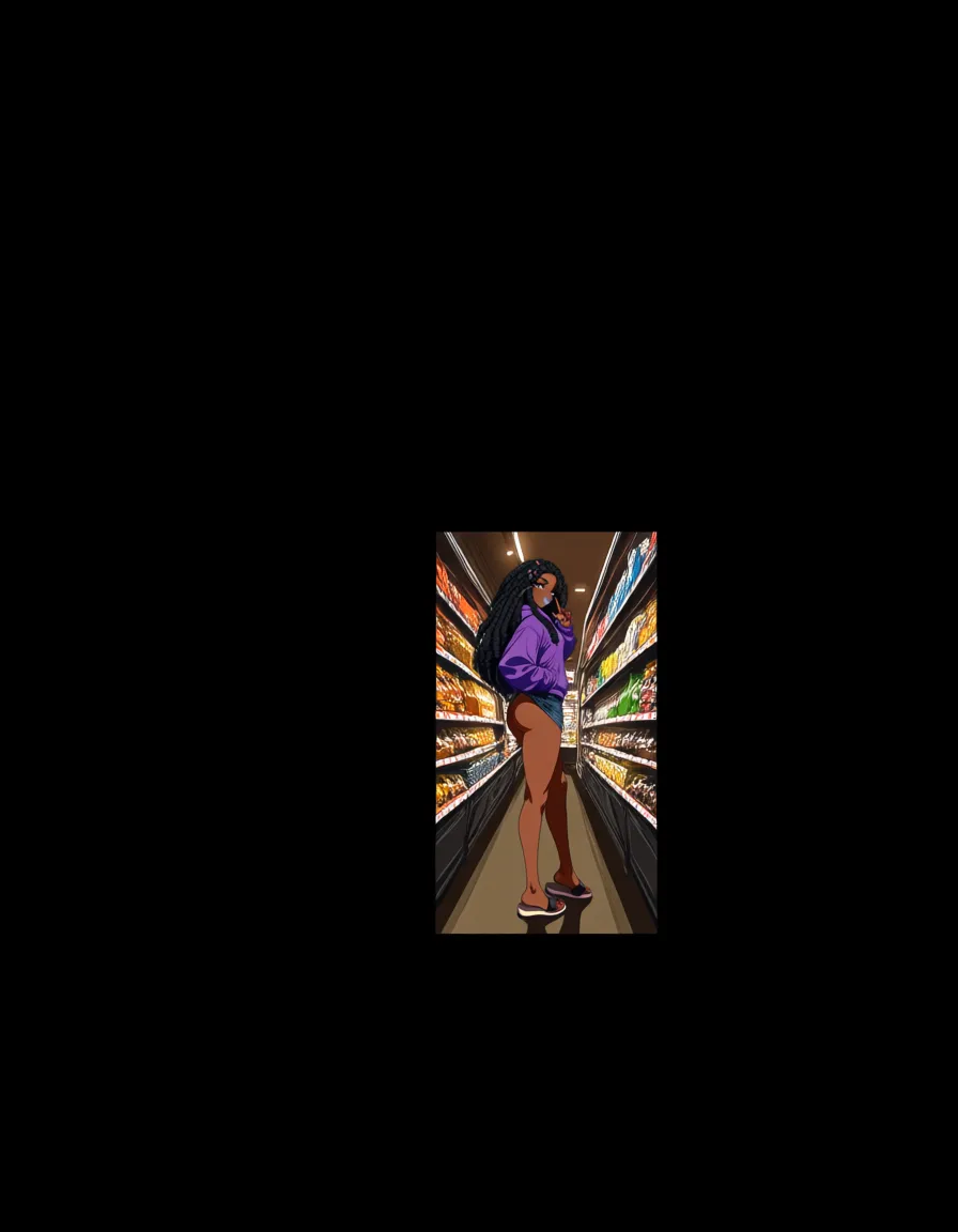 masterpiece, best quality, dark dark-skinned_female, grey lipstick, medium height, sandals, short skirt, skirt_lift ,puffy_sleeves, hoodie, long legs, full_body, feet, shiny_skin, round ass, ass_visible_through_thighs, curly_hair, long_hair, dreadlocks, hair_ornament , black hair, heart-shaped_pupils, teasing viewer, feet_lift, leg_lift, cock in face, pov, outdoors, grocery store, evening time, dim lighting, hentai_studio_quality, selfie, hentai_studio_quality, (anime style:1.3), 2d, anime screencap, cel shading, flat color, @00osamio00, (anime style:1.3), 2d, anime screencap, cel shading, flat color, @00osamio00, score_9, score_8, 3d render, octane render, subsurface scattering, ray tracing, smooth shading, score_9, score_8, 3d render, octane render, subsurface scattering, ray tracing, smooth shading, (anime style:1.3), 2d, anime screencap, cel shading, flat color, (anime style:1.3), 2d, anime screencap, cel shading, flat color, @00osamio00, score_9, score_8, 3d render, octane render, subsurface scattering, ray tracing, smooth shading