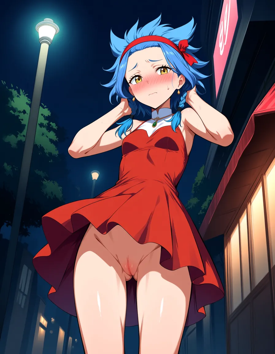 levy mcgarden, exhibitionism, public, shame, short dress, pussy, bullying,, hentai_studio_quality