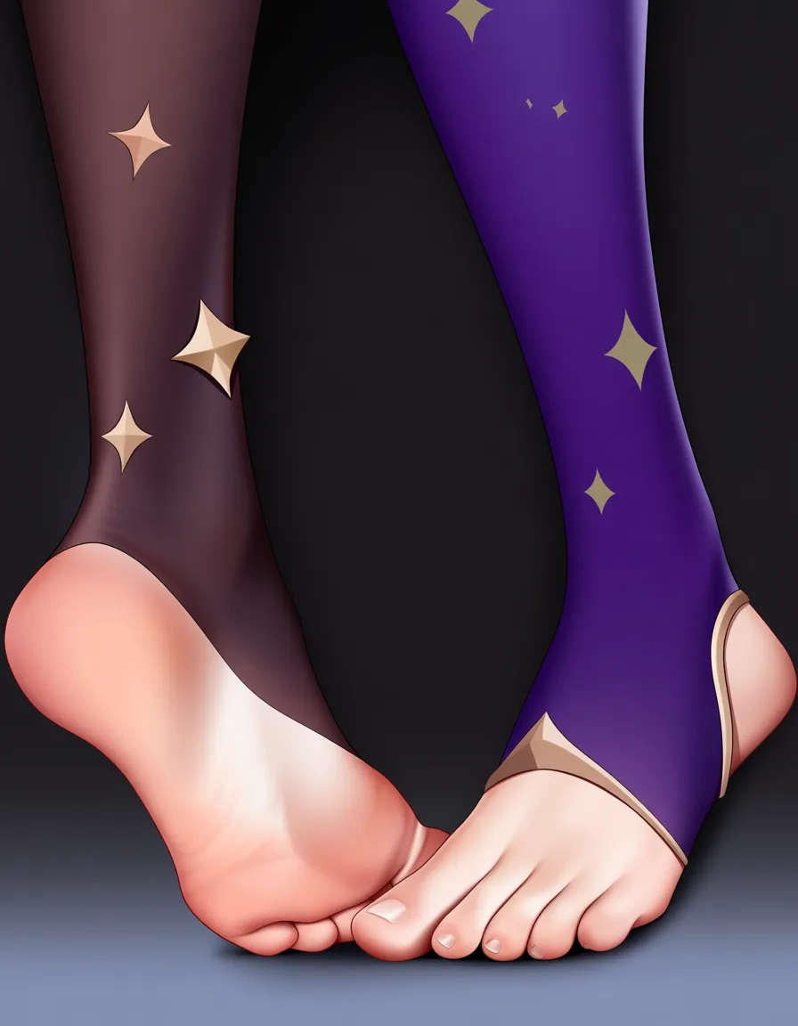 Mona, Genshin Impact, feet, barefoot, hentai_studio_quality