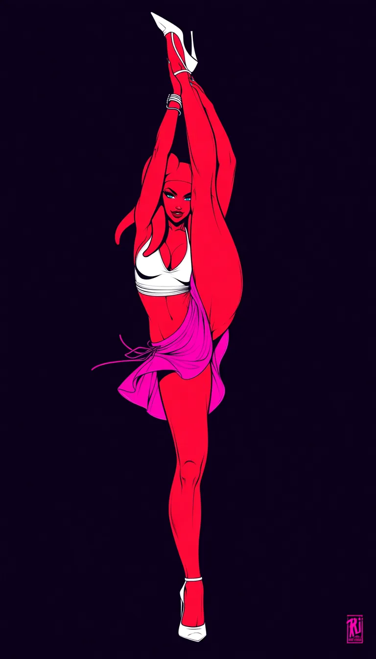 red skinned twi'lek, dancing, bottomless, white_tank_top, miniskirt, skirt_lift, nightlife, partially_visible_vulva