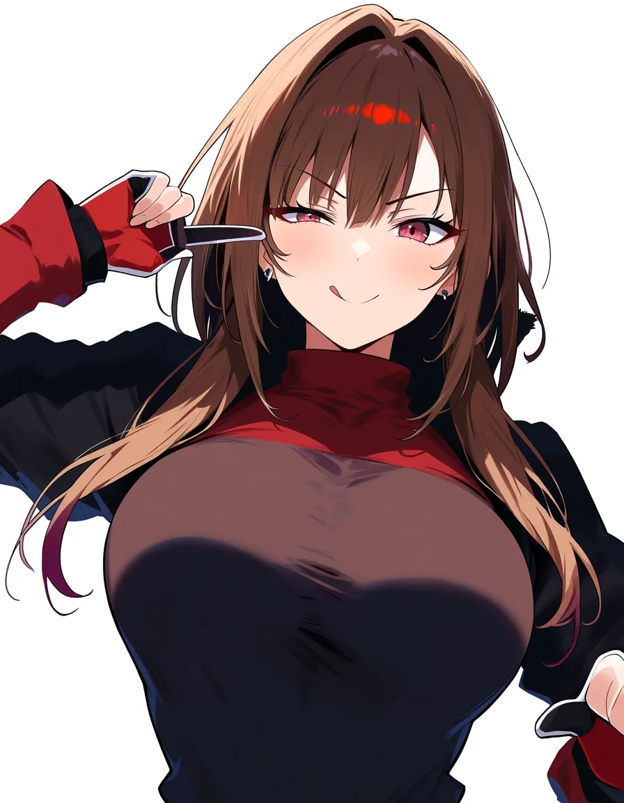 女子高生が人差し指でちんこを触っている, hentai_studio_quality