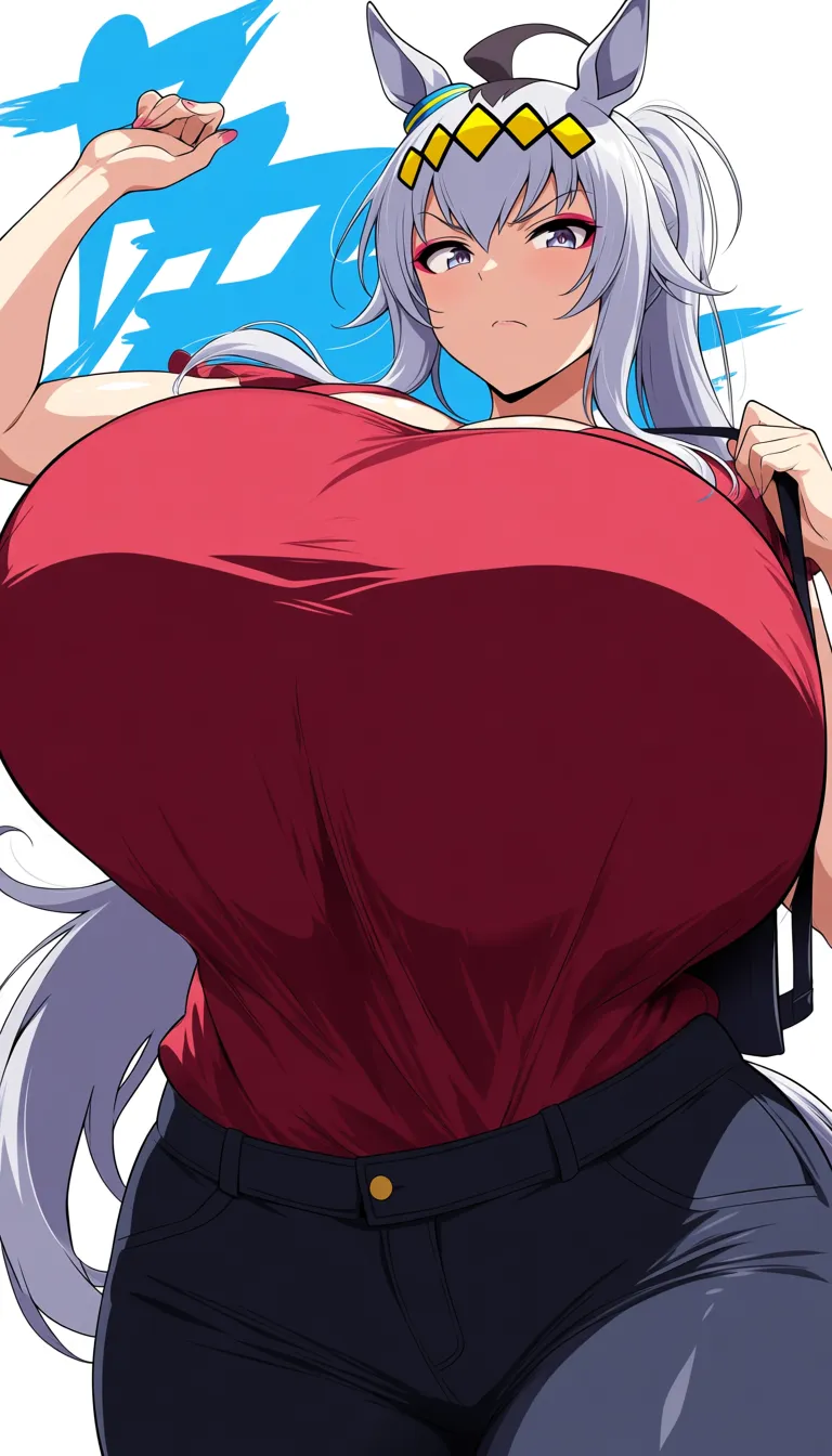 Umamusume oguri cap. Gyaru. Gyaru costume. gigantic breasts. chubby Sexy. Prostitution. Gyaru style makeup., hentai_studio_quality