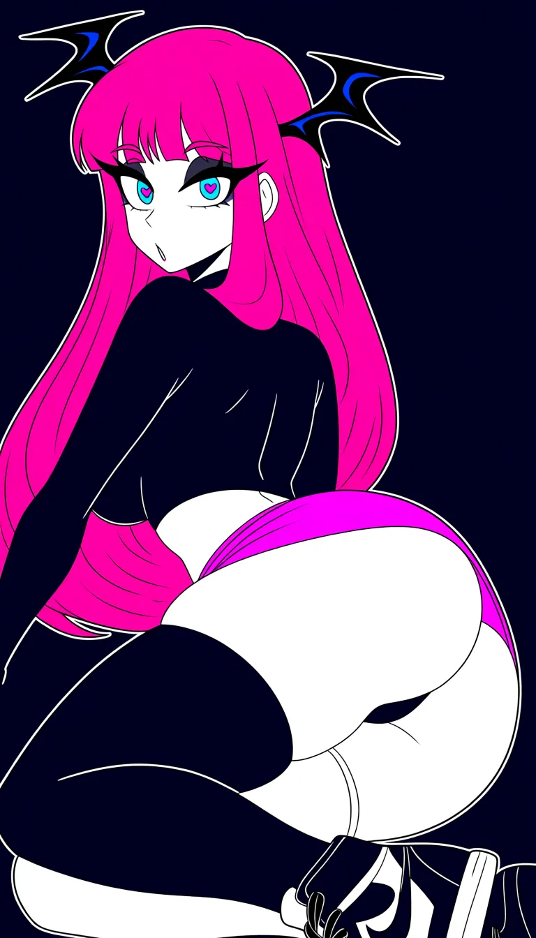 18+ NSFW, adult, Sasha nakamoto Pussy, Porn,Male POV,female from fleshlight.ca Sasha Nakamoto, wide-eyed expression. rendered high-quality, anime/hentai style, thick, clean line art, vibrant flat colors. bombshell, height 5'6", 132 lbs, medium breasts, thick thighs, long hot pink hair, blue eyes, hearts in her eyes, black high cropped shirt, pink micro miniskirt, black single-stripe thigh-highs, Nike sneakers, white skin, showing her tits, living room, dark house, long eyelashes, long eyeslash wings, black eyeshadow, Pov blowjob