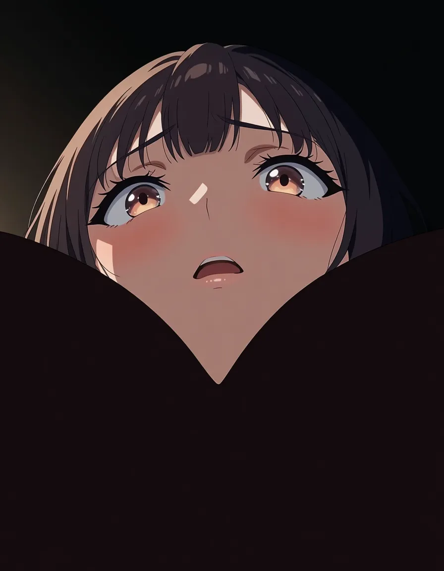 1girl, from below, looking up, upward gaze, low angle, pleading eyes, longing expression, slightly open mouth, desire, soft blush, detailed face, anime style, masterpiece, best quality, highly detailed, hentai_studio_quality