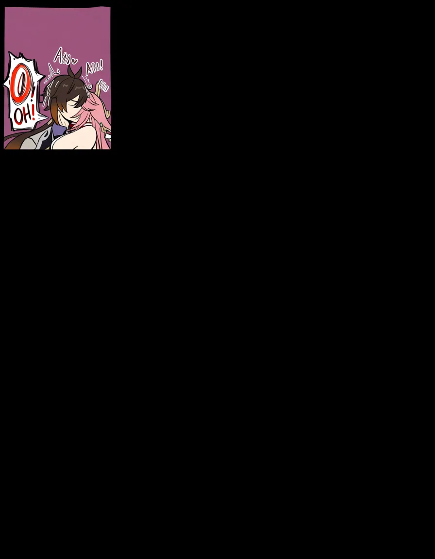 1boy 1girl  @yae_miko being fucked intensely on a bed with @zhongli_(genshin_impact)  with a speech_bubble said "Oh!", (anime style:1.3), 2d, anime screencap, cel shading, flat color, @00osamio00, (anime style:1.3), 2d, anime screencap, cel shading, flat color, @00osamio00