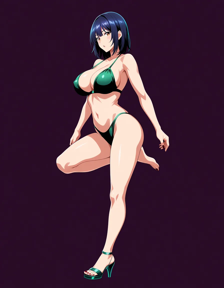 masterpiece, clean art, succubus, leg up, toes, medium hair, vivid anime colors, hentai_studio_quality