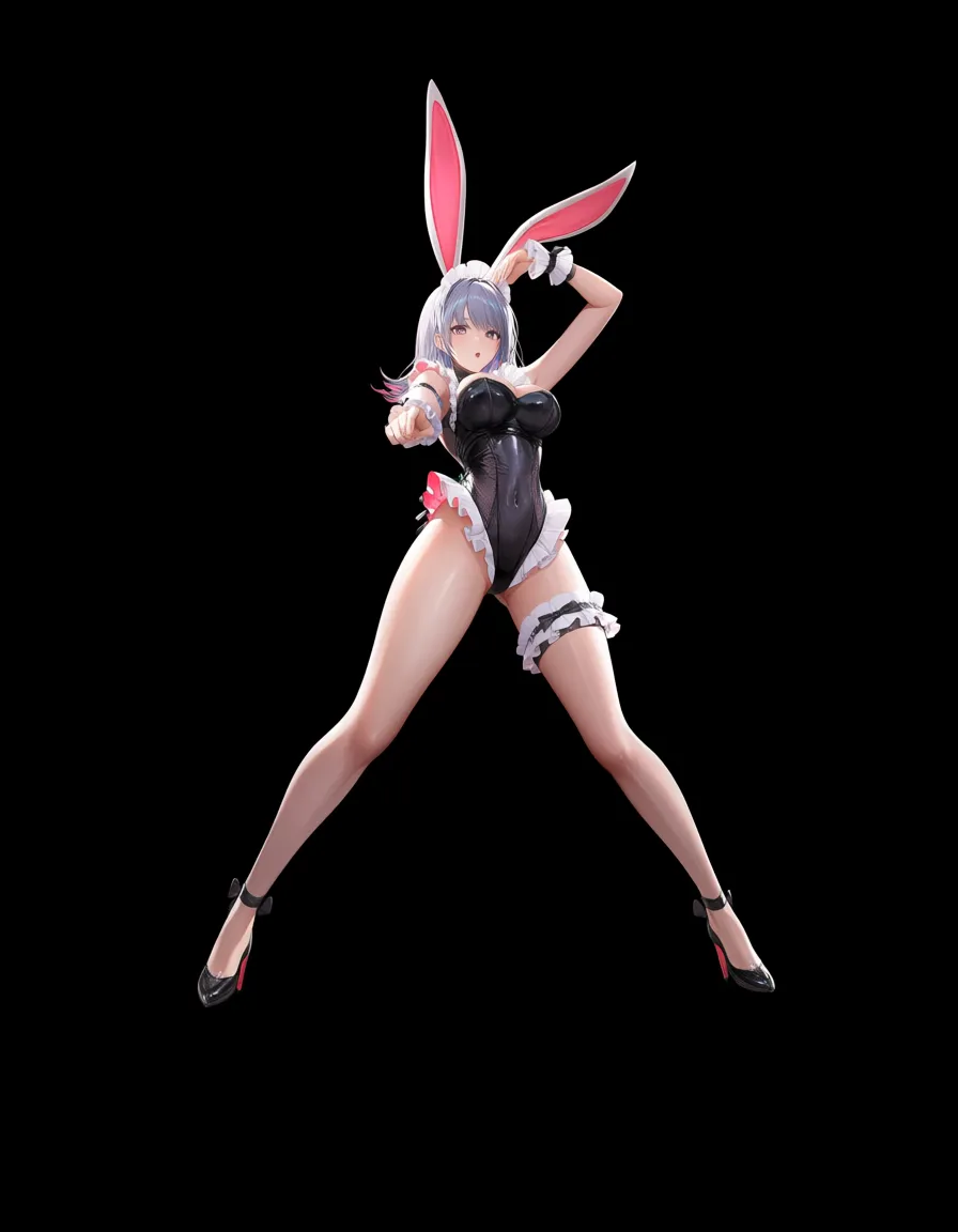 highly detailed, natural lighting, bunny girl, frills, spread legs, lifelike render, hentai_studio_quality