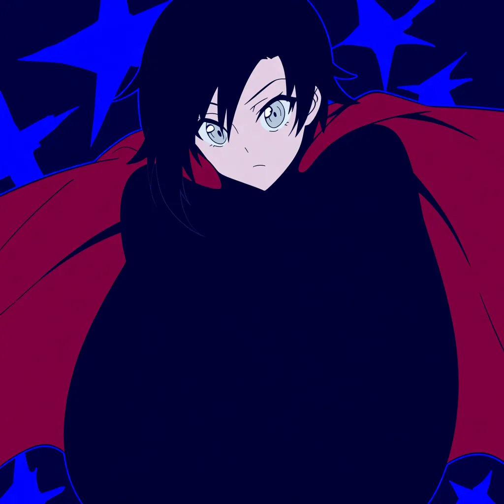 from rwby, ruby rose, clothes falling