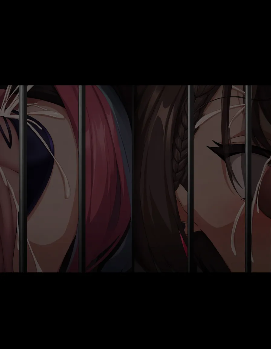 ultra detailed shading masterpiece, fine detail, 2girls bremerton_(relaxation_consultation)_(azur_lane) scared baltimore_(after-school_ace)_(azur_lane) surprised 6+boys, hands_on_another's_head group_sex gangbang kissing_while_penetrated hyper_penis thrusting_hard deep_penetration penis_shaped_bulge , cum cum_in_pussy spitting_cum cum_overflow, prison, hentai_studio_quality