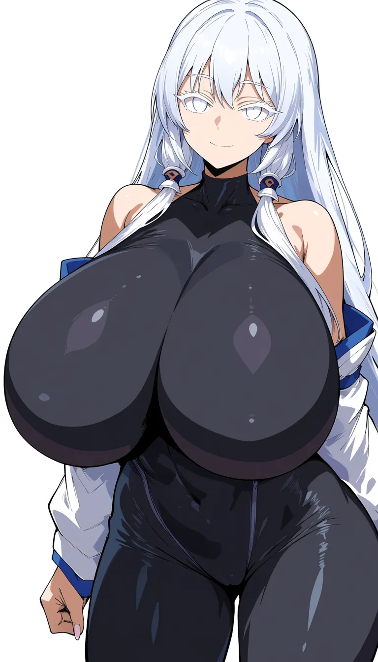 Girl. Japanese. Xian costume White hair, white eyes, white eyelashes, white eyebrows. gigantic breasts. chubby Sexy., hentai_studio_quality