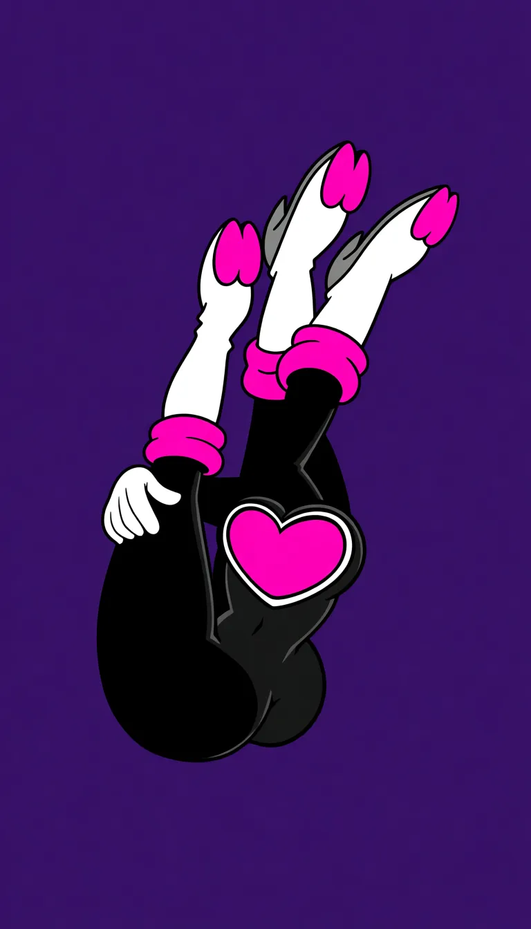 Original style Rouge the bat from Sonic Adventure, A sleek, skin-tight black strapless costume featuring a large pink heart emblem on the chest, matching white gloves with pink cuffs, and white boots with pink heart-shaped cuffs, legs up on, Hills , lying on ground, no butt crack, medium ass, naked ass, no pants, naked thighs,  pussy lips, medium breasts, looking on viewer, sultry smile, [[2D hand-drawn cartoon screencap from a 2000s television show, entirely flat matte colors, zero 3D shading, thick black ink outlines, sharp cel-shaded shadows, coloring-book style, simple solid purple background, drawn with vectors, absolute zero realism.]], hentai_studio_quality, hentai_studio_quality, hentai_studio_quality, hentai_studio_quality, hentai_studio_quality, hentai_studio_quality, hentai_studio_quality, hentai_studio_quality, hentai_studio_quality, hentai_studio_quality, hentai_studio_quality, hentai_studio_quality, hentai_studio_quality