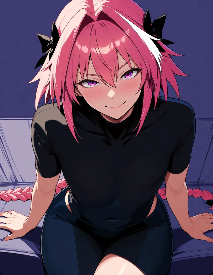 astolfo,bulge,dick,futanari,face sitting, hentai_studio_quality