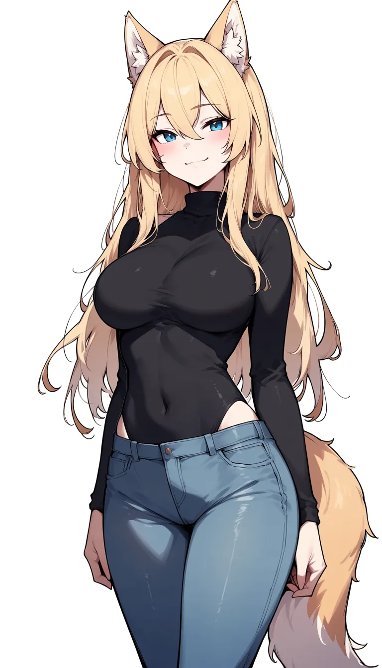 Furry blonde wolf girl walking sexy