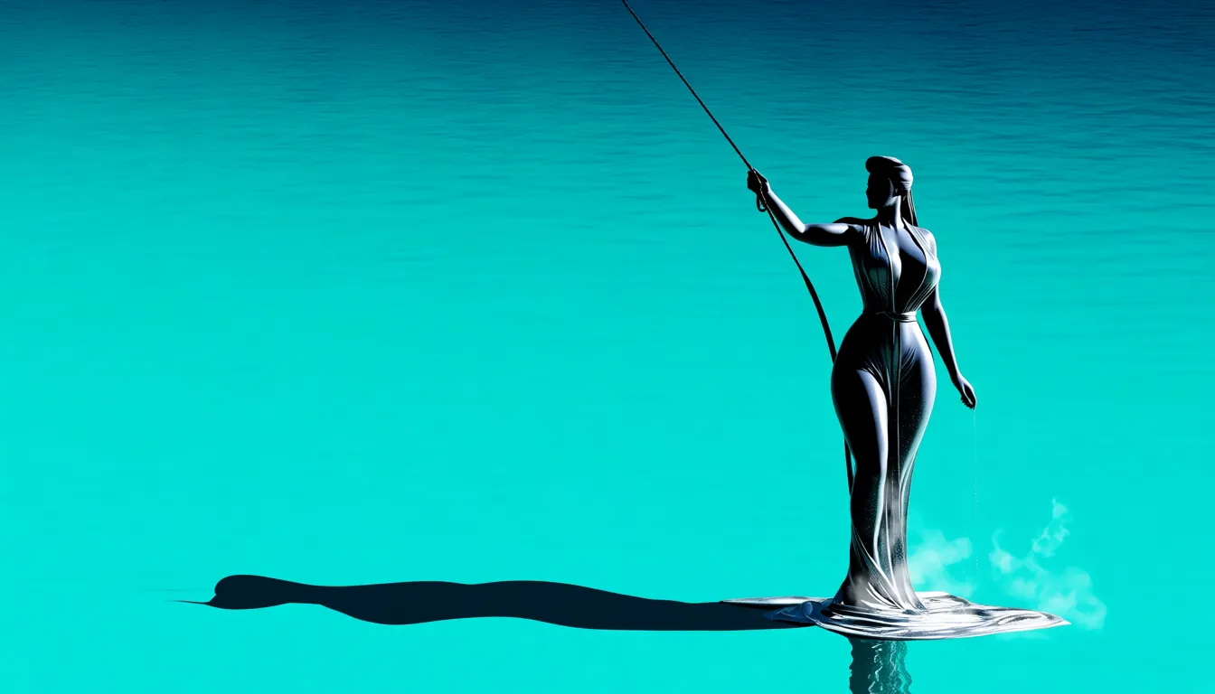 Roxanne reaches the edge of the pool, her statuesque frame casting a long, imposing shadow over the turquoise water. Without breaking eye contact, she reaches for the tie of her silk robe and gives it a sharp, practiced tug, letting the fabric pool around her ankles like a discarded skin. She stands in nothing but a shimmering coat of coconut oil and a cloud of menthol smoke, her voluptuous curves on full display under the harsh glare of the midday sun