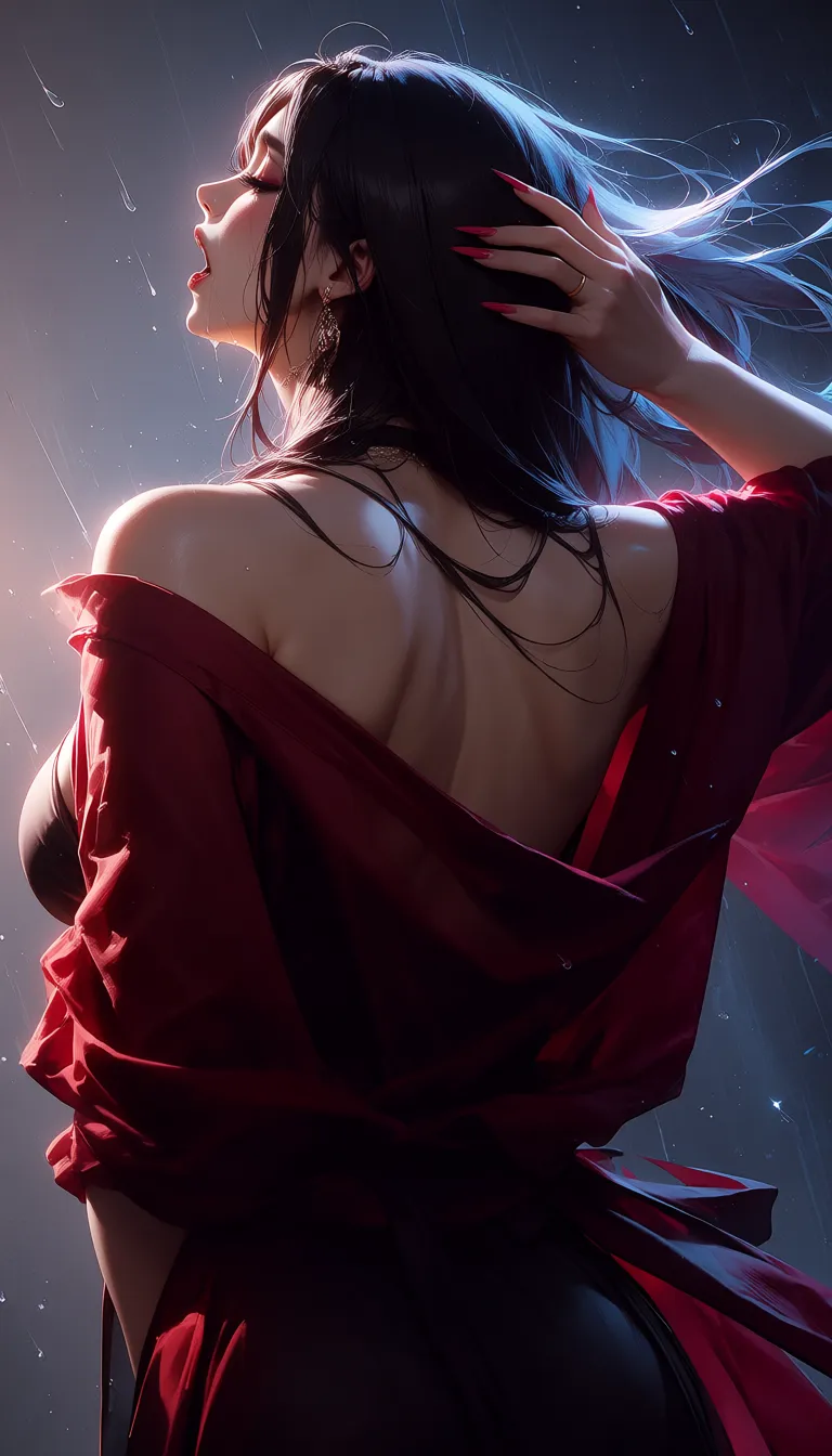 ultra HD, lifelike, solo, arching back, fingernails, hyperrealistic, moaning
