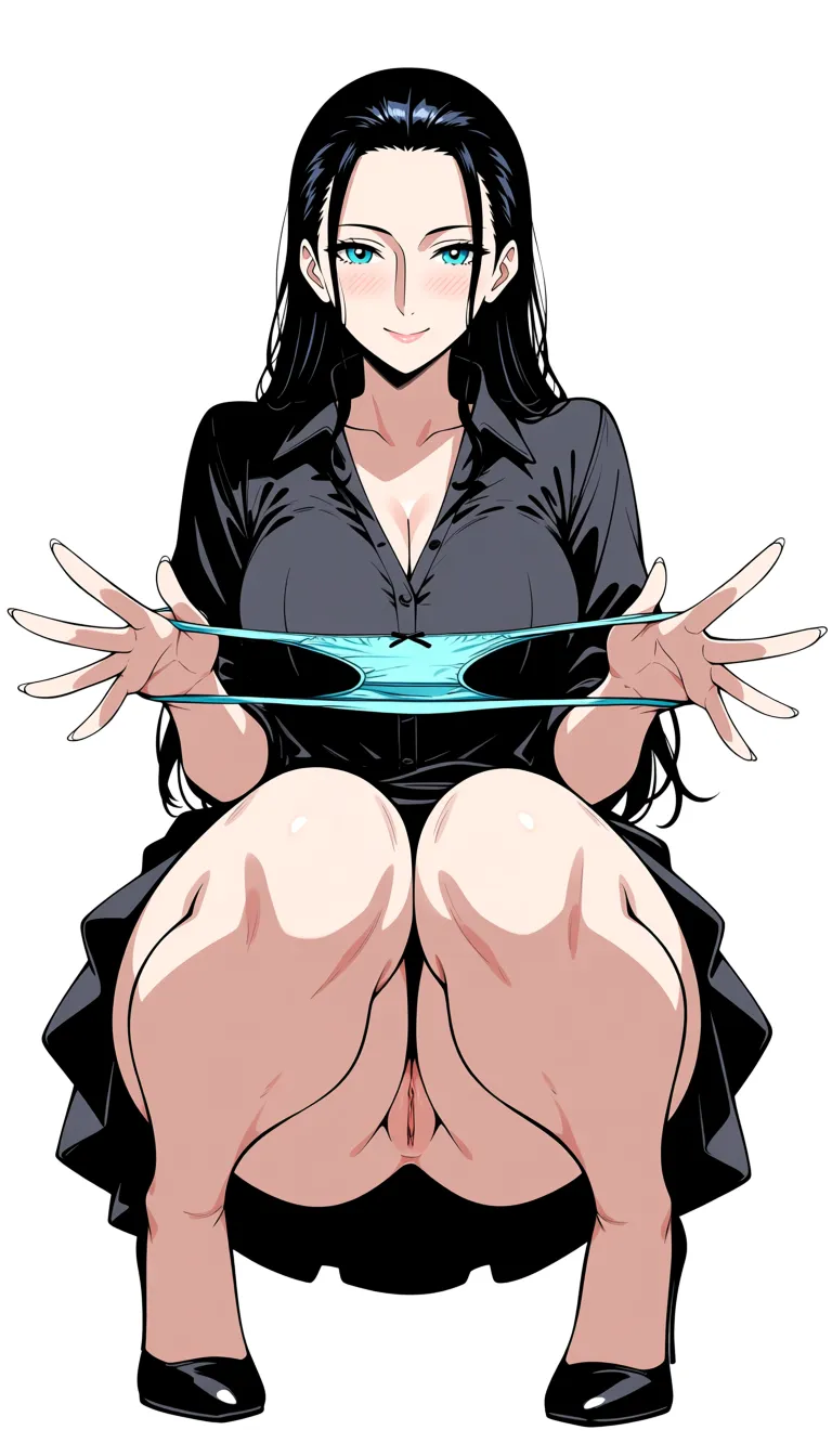 nico robin , remove panties and squat to show pussy, from_below , sexy, high quality