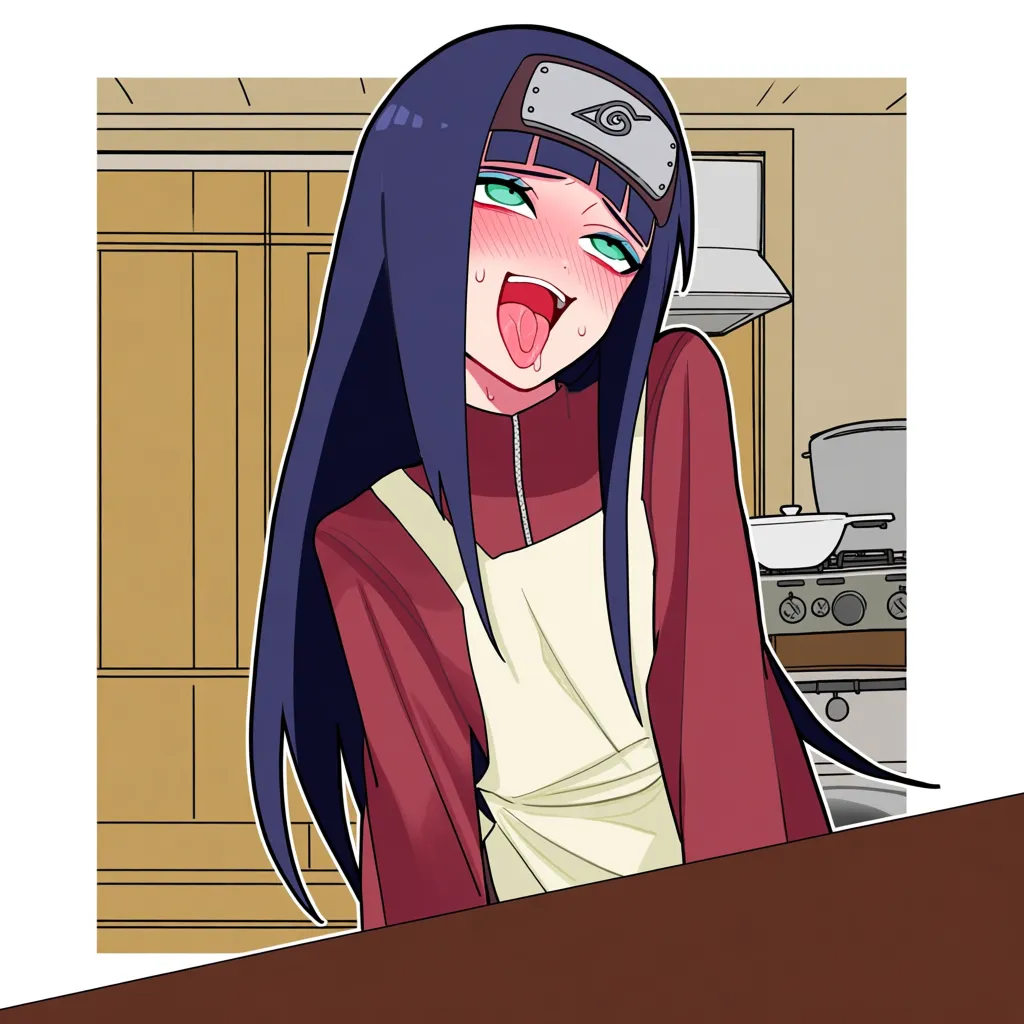 Naruto Uzumaki, @Anzu Mazaki (yugioh), apron, ahegao, sex_from_behind, Kitchen, table, hentai_studio_quality