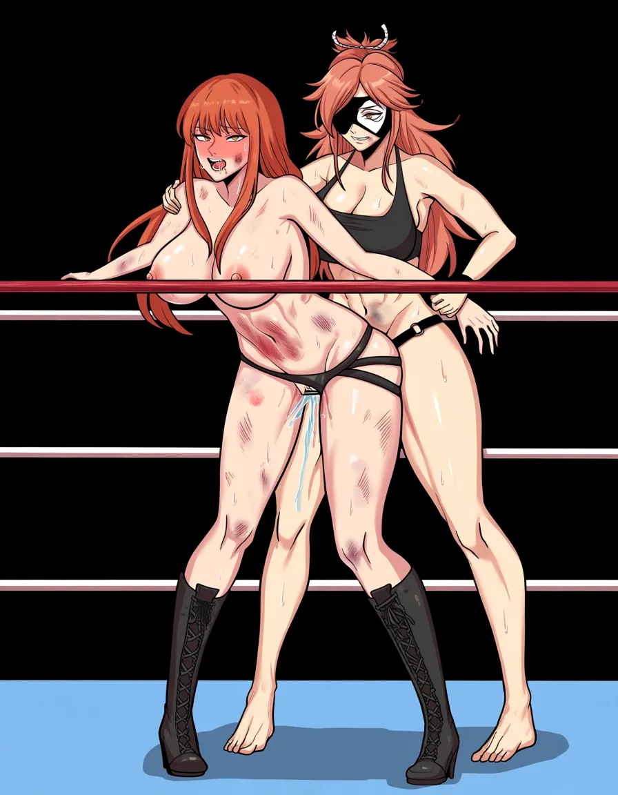 @makima_(chainsaw_man)-red_hair , baiken_(guilty_gear) , 2girls yuri sex , wrestling_ring,  orgasm pussy_juice, defeated,, bruises, squirting strap-on vaginal_object_insertion,, hentai_studio_quality, hentai_studio_quality, hentai_studio_quality, hentai_studio_quality, hentai_studio_quality, hentai_studio_quality, hentai_studio_quality, hentai_studio_quality, hentai_studio_quality