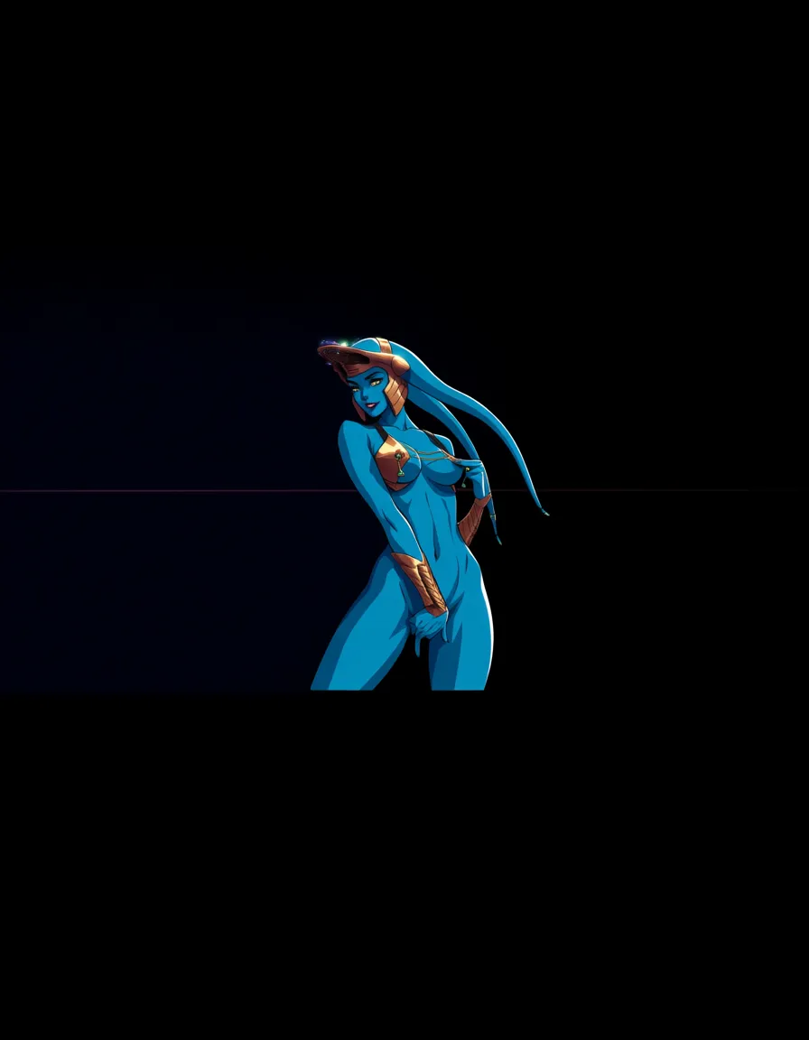 blue skinned twi'lek, space, spaceship, bottomless, covering_crotch, nipple_piercing, nipple_slip, hentai_studio_quality, hentai_studio_quality