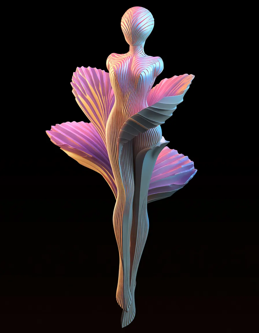 highly detailed, sharp, 1other, flower, fully nude, anime style, score_9, score_8, 3d render, octane render, subsurface scattering, ray tracing, smooth shading