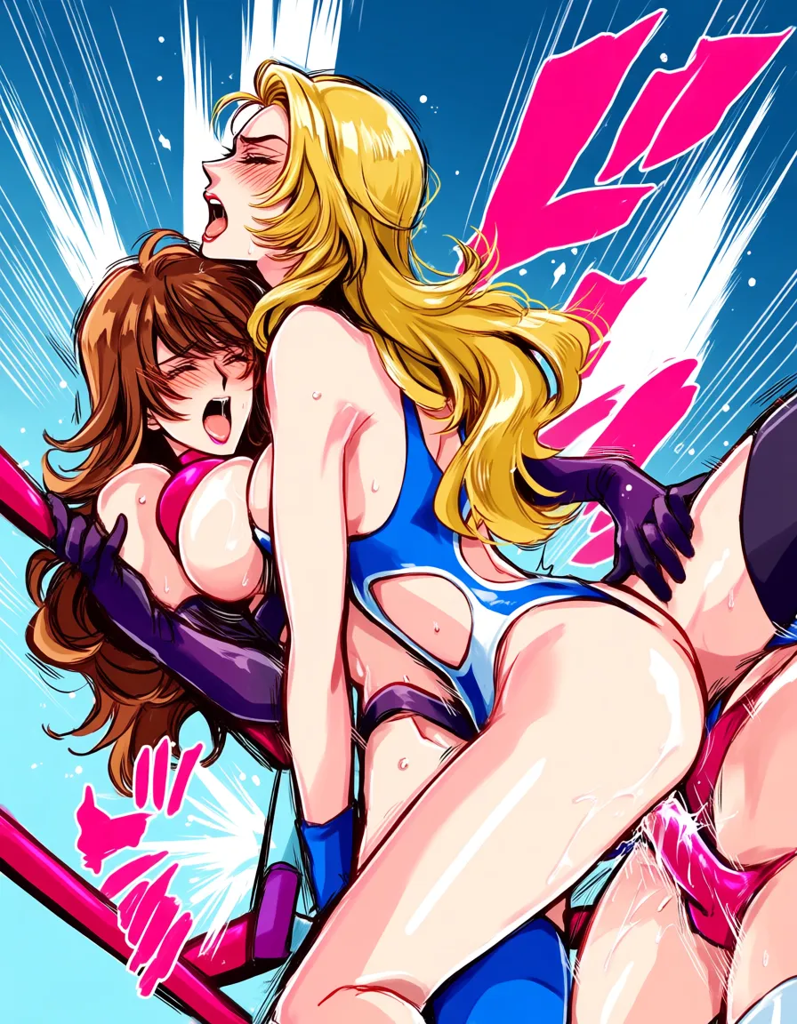 2girls , Best_quality, ultra_detailed, @toga_himiko , @sailor_mercury , yuri sex ,wrestling_ring wrestling defeated, pussy_juice squirting orgasm , strap-on vaginal,, doggystyle, hentai_studio_quality, hentai_studio_quality, hentai_studio_quality, hentai_studio_quality