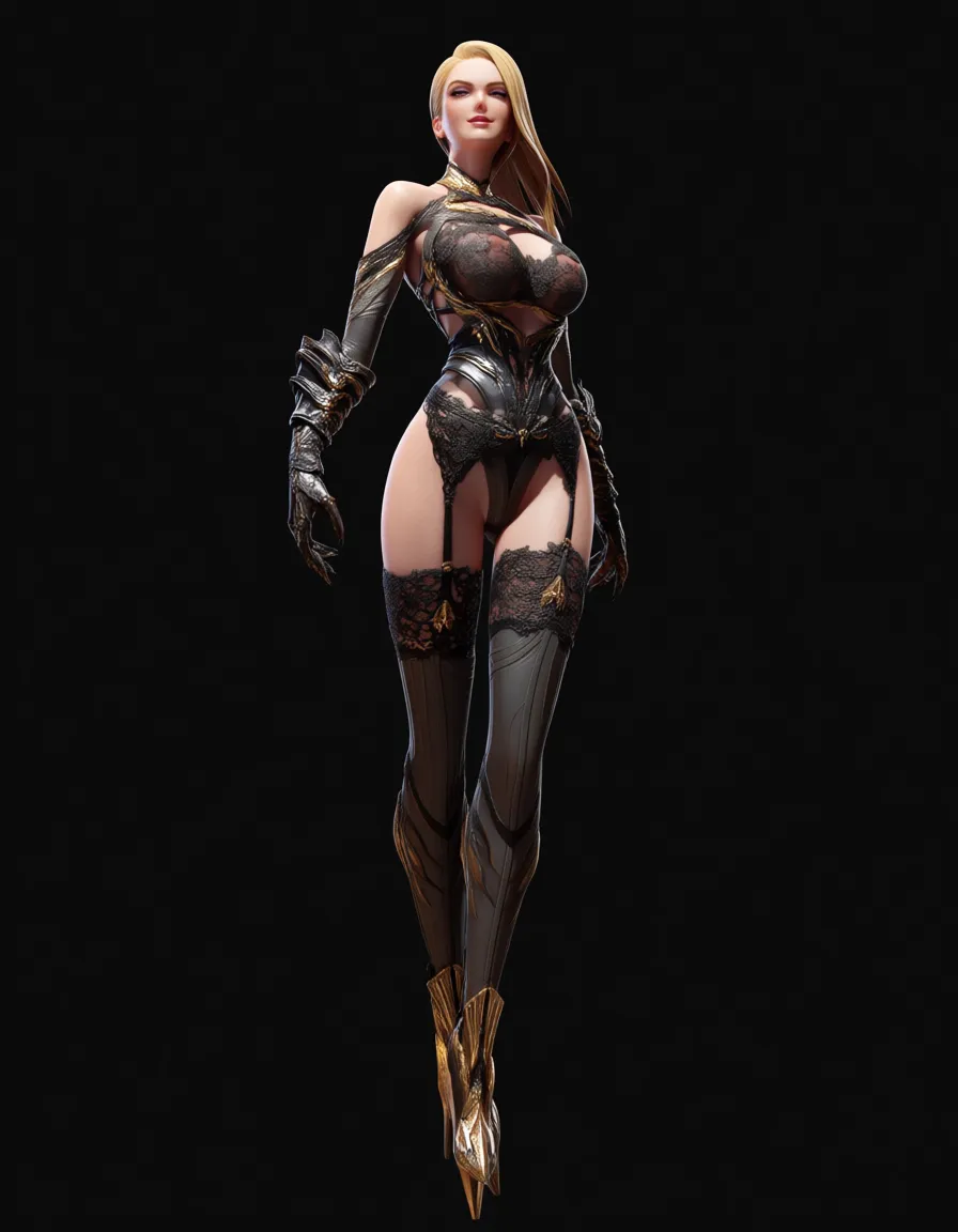 high_heels ghly detailed, sharp, 1other, lace, garter_belt ,wonder mature_female , erected nipples oge aesthetic, score_9, score_8, 3d render, octane render, subsurface scattering, ray tracing, smooth shading