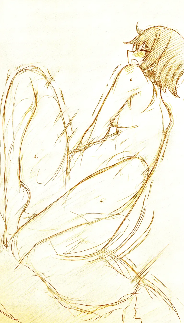 Side profile view, anime style. A man and woman in the cowgirl position. The woman is straddling the man, her hips moving in slow, sensual, rhythmic undulations. Traditional hand-drawn 2D anime aesthetic. Visible pencil lines, sketchy outlines, cel shading. Soft, warm lighting. Paper texture background. Organic movement, slight motion blur, frame-by-frame feel. High quality, detailed character design.